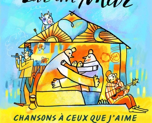 Affiche Une vache sur un mur spectacle musical jeune public.